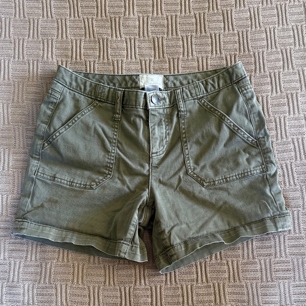 Caslon Olive Green Utility Bermuda Shorts
